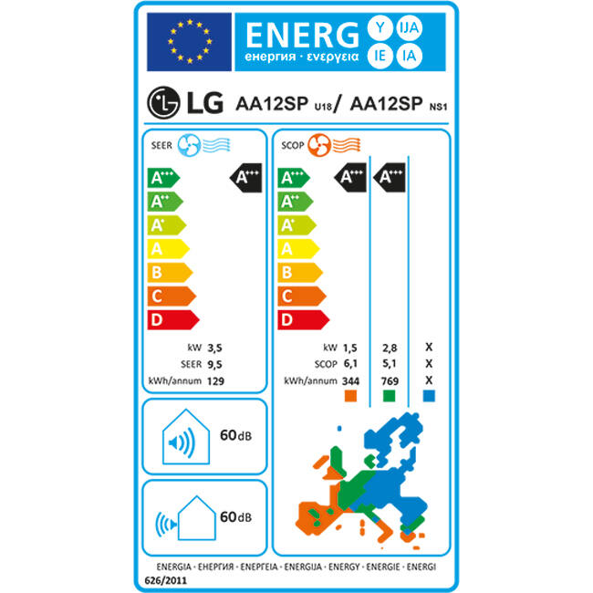 LG ARTCOOL AI AIR Mirror airco R32 3,5 kW Dual Inverter Set - Energielabel